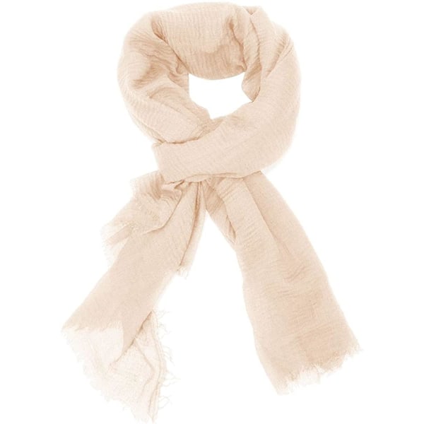 Dam Olaof Scarf Bomull Linne Chic Dam Enfärgad Mjuk Scarf Large Long Wrap Sjal Scarves,180100cm Off white