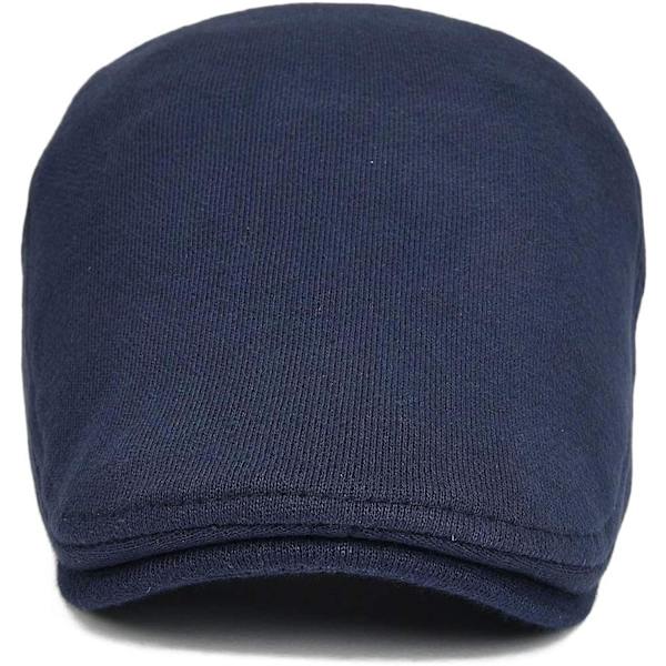 Hatt för män i bomull, platt Ivy Gatsby Newsboy Driving Navy Blue