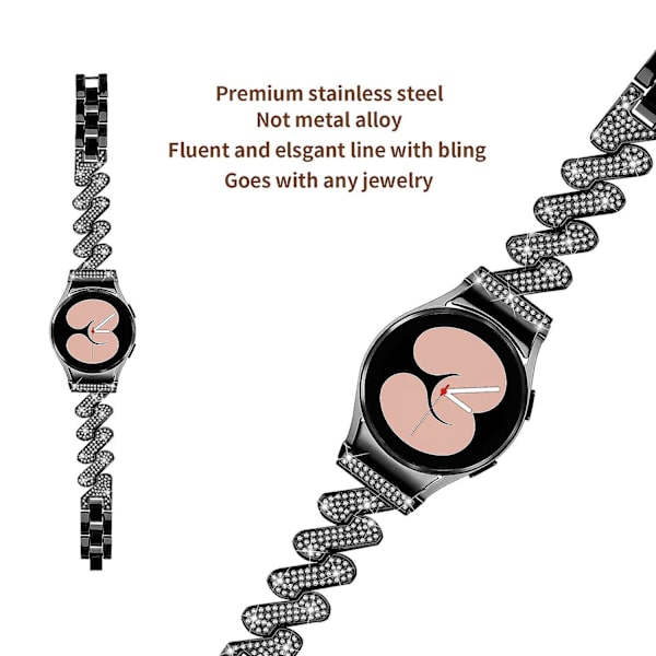 Metallinen ranneke Samsung Galaxy Watch4 40/44mm / Watch 5 40/44mm / Watch4 Classic 42/46mm -kelloille Black