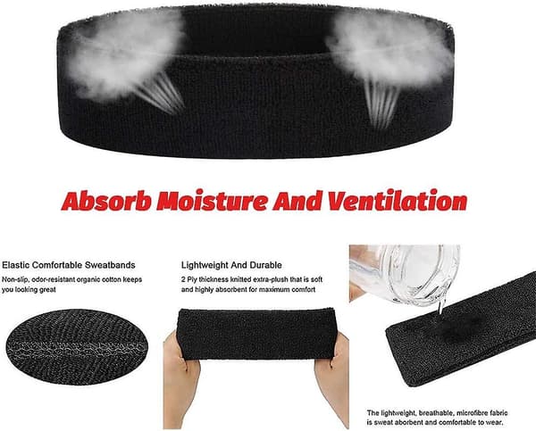 3-pack Acsergery present sport pannband svettband för män och kvinnor, elastiskt hår