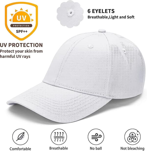 Baseballkeps Casual Unisex 6 Panel Justerbar Bomull Enfärgad Sport Solhatt White