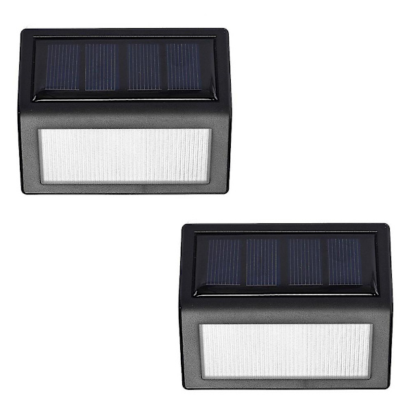 2-pack solcellslampor för utomhusbruk, 6 LED solcellslampor för trädgård, bakdörr, trappsteg, säkerhetslampor white light