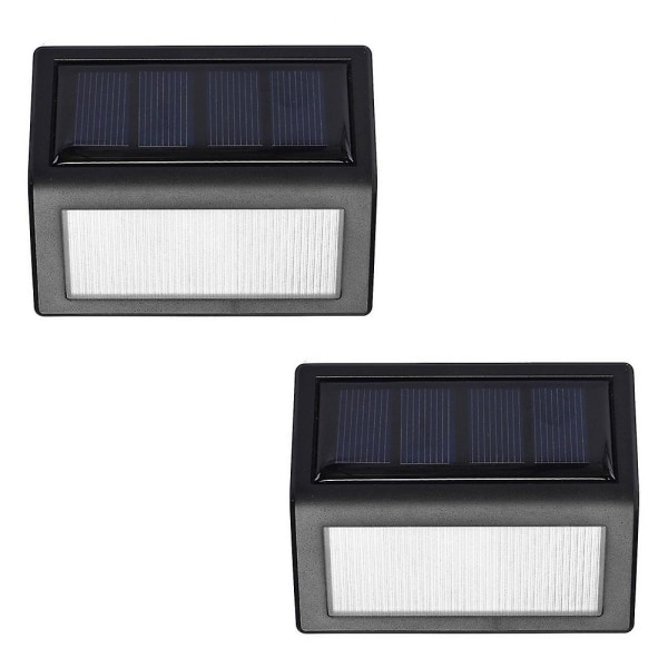 2-pack utomhussolljus, 6 led solcellslampor Trädgårdsbakdörr steg säkerhetsljus white light