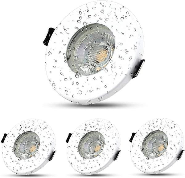 Sæt med 4 Hvide Runde Forsænkede LED Spotlights