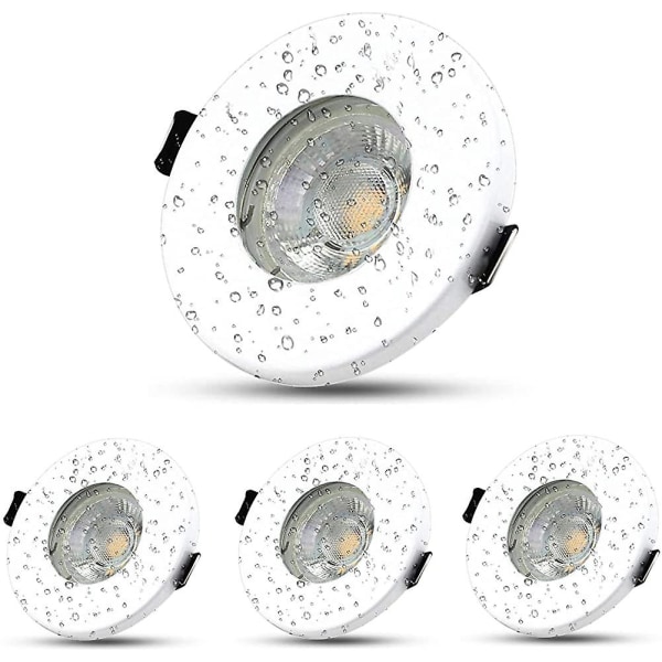 Set med 4 vita runda infällda LED-spotlights