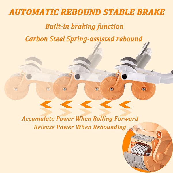 Automatisk Rebound Abdominal Exercise Roller med armbågsstöd och timer, perfekt core träningsutrustning, Ab Roller Wheel Blue