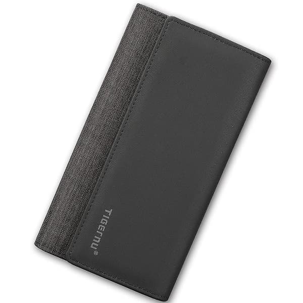 Plånbok för män Oxford Cloth Lång Bifold Checkbook Pengar Myntficka