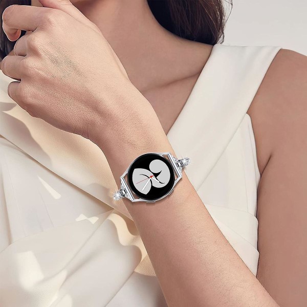 20 mm watch för Samsung Galaxy Watch6 40 mm 44 mm/Watch6 Classic 43 mm 47 mm/ Watch 4/5 40 mm 44 mm Silver