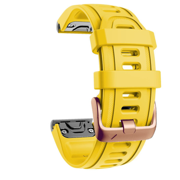 20mm Silikonersättningsarmband för Garmin Fenix 7S/6S Pro/5S Plus/Instinct 2S, roséguldfärgat spänne Yellow