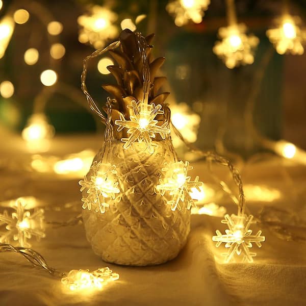 Jule Snefnug Lys Kæde, 100 LED Sammenkoblelige Julelys White