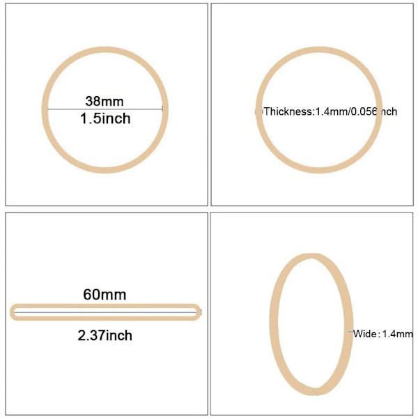 Elastikker 60mm Nettovægt 190 gram Elastisk Elastik Beige Elastikker Kontorartikler