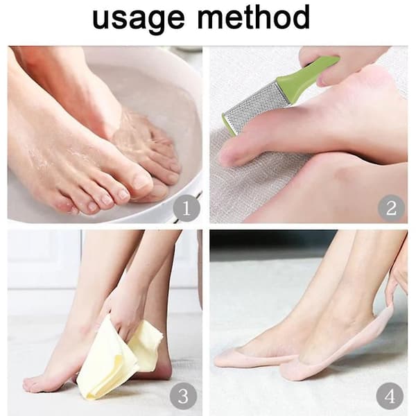 Callusfjerner i rustfrit stål, effektiv til tyk callus og revnede fødder, pedicure rasp light green