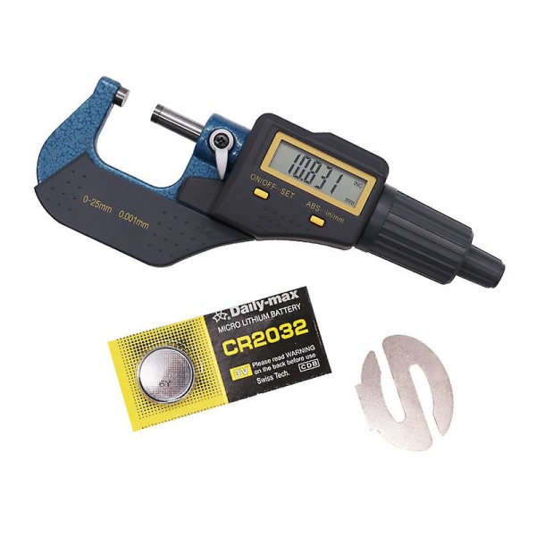 0-25mm/0-1\" digital mikrometer - 0,001mm/0,00005' høj nøjagtighed bærbar LCD elektronisk mikrometer grå