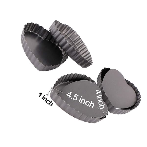 4 stk. Hjerteformet Liten Blonde Non-stick Bakeform Svart