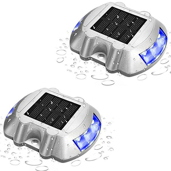 2 kpl aurinkokennovalaisimia LED-ajotievalaisimet laiturin valot portaille kävelyteille portaisiin puutarhoihin pihoille blue