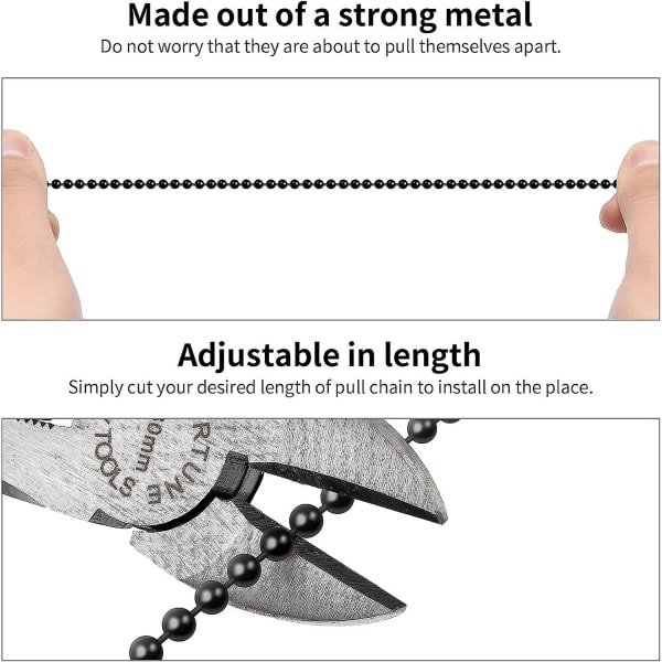 Vetoketjun jatko-osa kattotuulettimiin ja valaisimiin, 150 cm pitkä ja 6 yhteensopivaa liitintä (orb) Orb