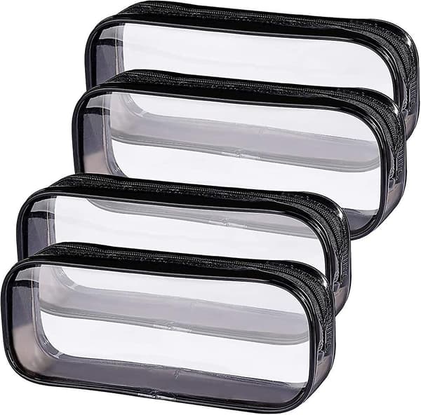 4 st transparenta pennfodral. Pvc transparent pennfodral. Vattentäta blixtlåspåsar  Acsergery present