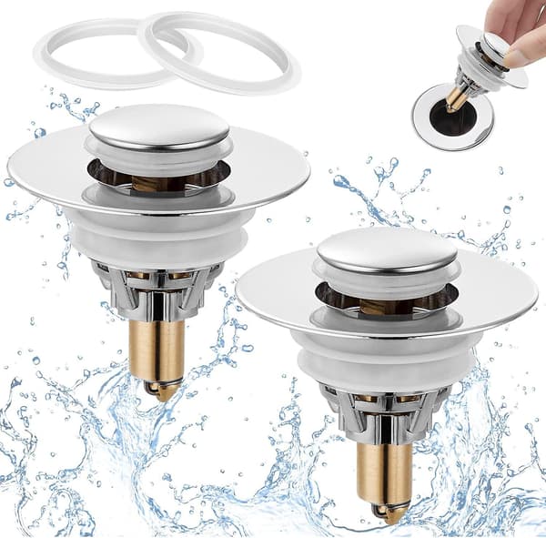 2-pack Pop-up Silikondräneringspluggar för Köks- och Badrumshandfat