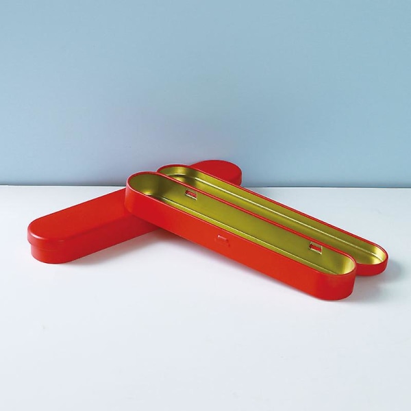Case Enkelt case i metall Minigångjärn Plåtlåda Sminkborstar Organizers Red