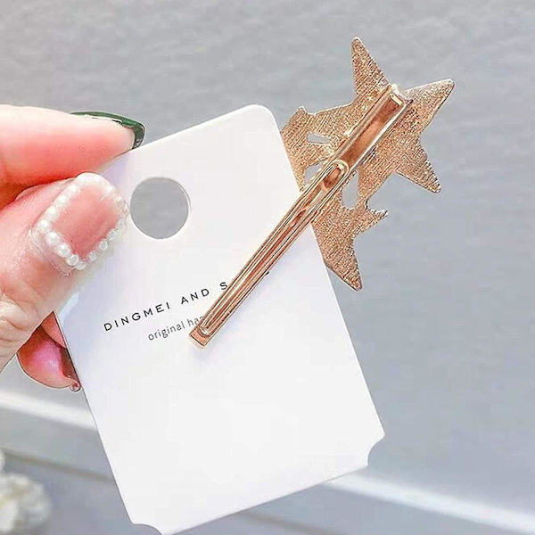 Femspetsig stjärnhårnål strass hårklämma kvinnor hårklämmor kvinnlig elegant anknäbbsklämma hårklämma mode hårklo klämmor dam (guld)