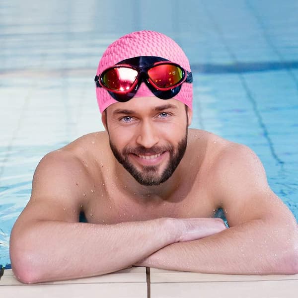 Badehetter, Acsergery Silikon Badehette Sklisikker Badehatter Vanntett Badehette Gave
