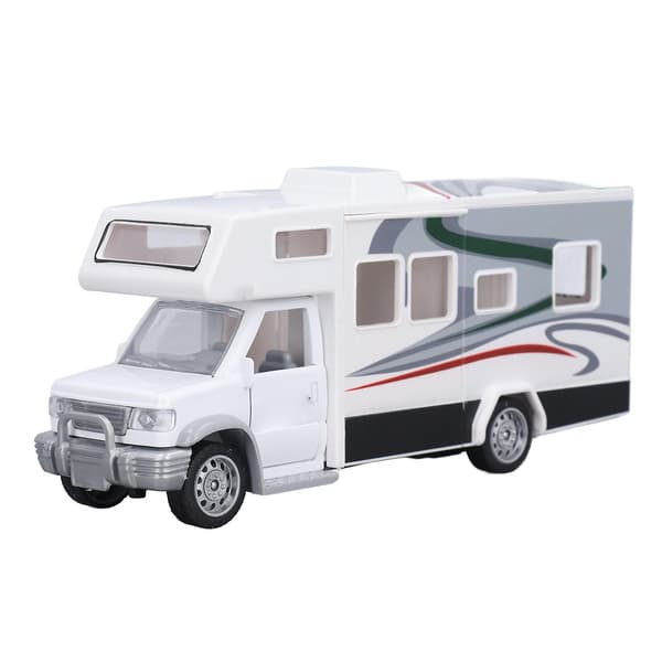 1/32 Børne RV Legetøj Lyd Lys Åbningsdøre Simulation Pædagogisk Legerings Autocamper Legetøj til Børn White