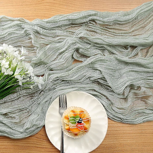 Thanksgiving Bordlöpare Rost Ostduk Bordlöpare 13,3ft Boho Gasväv Ostduk Löpare Rustik Löpare 160 tum Lång