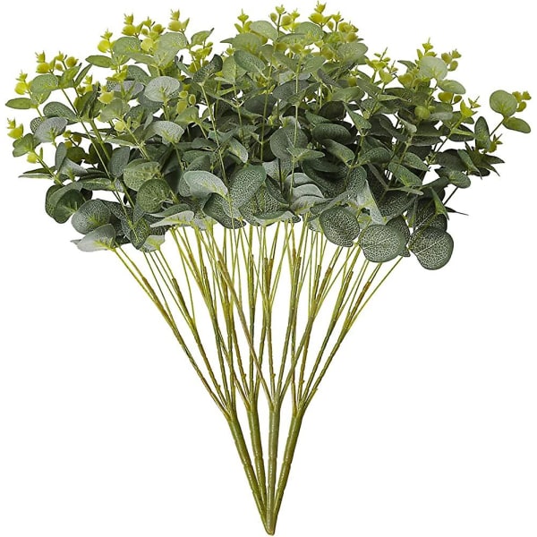 4 st Acsergery Gift Artificiell Silver Dollar Leaf Eucalyptusbuketter, 19,7 tum