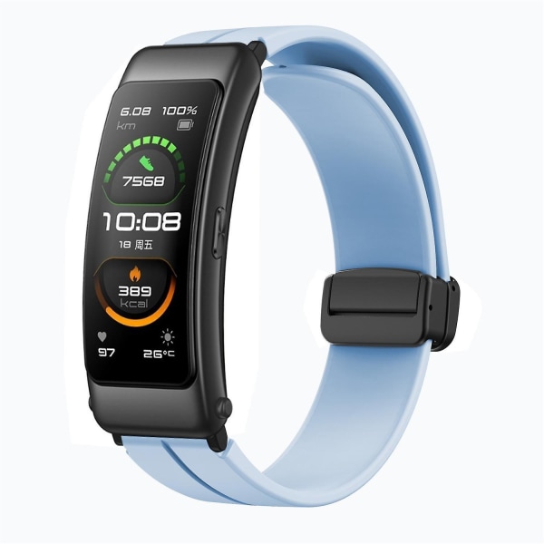 For Keep B4/Huawei Watch Fit Mini 16mm Silikonrem Erstatning Klokkereim, Svart Foldespenne Light Purple