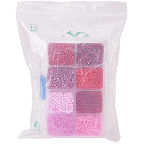 Cirka 4200 st 8/0 Flerfärgade Pärlor Glasfrö Pärlor 8 Färger Runda Ponnypärlor Mini Distans Pärlor Tjeckiska Pärlor Diameter 3mm för Smyckestillverkning