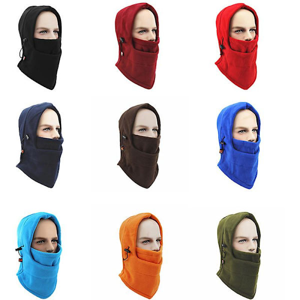 Talven lämmin kasvohattu Balaclava Unisex-hattu Ulkoiluun Pyöräilyyn Moottoripyörähattu Tuulenpitävä hattu Red