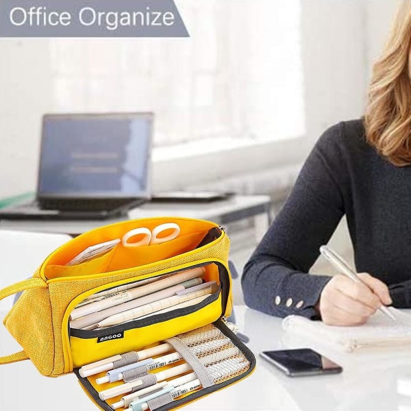 Penneveske med stor kapasitet, poseholder, stor oppbevaring, skrivesakerorganisator Shape5