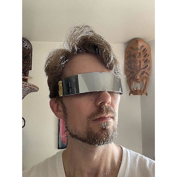 80'er Futuristic Visor Cyber Solbriller Mænd Kvinder Futuristic Punk Style Cosplay style7