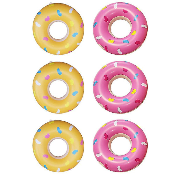 6 stk Oppustelige Pool Donuts Mini Donut Oppustelige Legetøj Lille Svømme Ring Til Børn style4