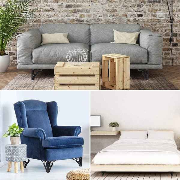 Sæt med 4 Moderne Sorte Metal Møbelben Bordben Udskiftning Sofaben
