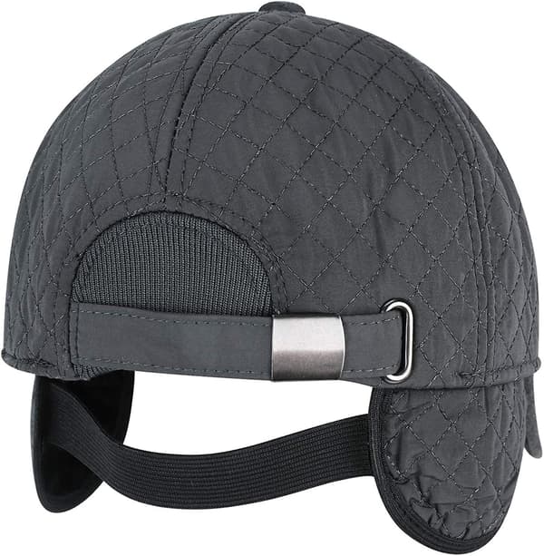 Vinter Baseball Kasket Med Øreklapper Trooper Trapper Hat Bomber Hat Termisk Uld Baseball Cap Udendørs Sportshat Grey