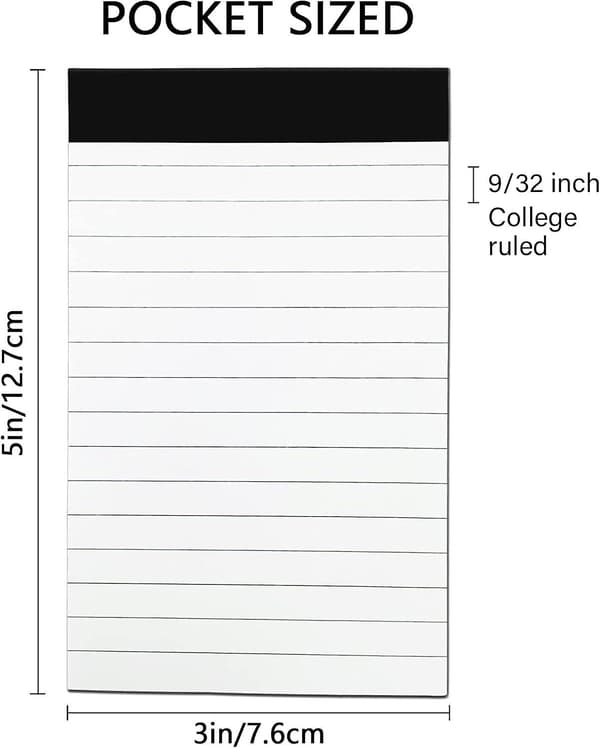 6-pak Lille Notesblok - 7,6 x 12,7 cm Ultra Kvalitets Notesblokke