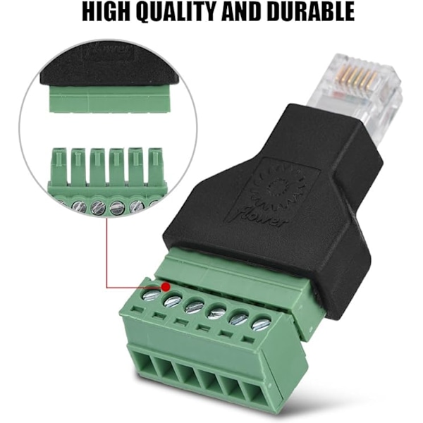 Kaapeliäänisovitin, Ethernet RJ12 6P6C uros - 6-nastainen ruuviliitinsovitin