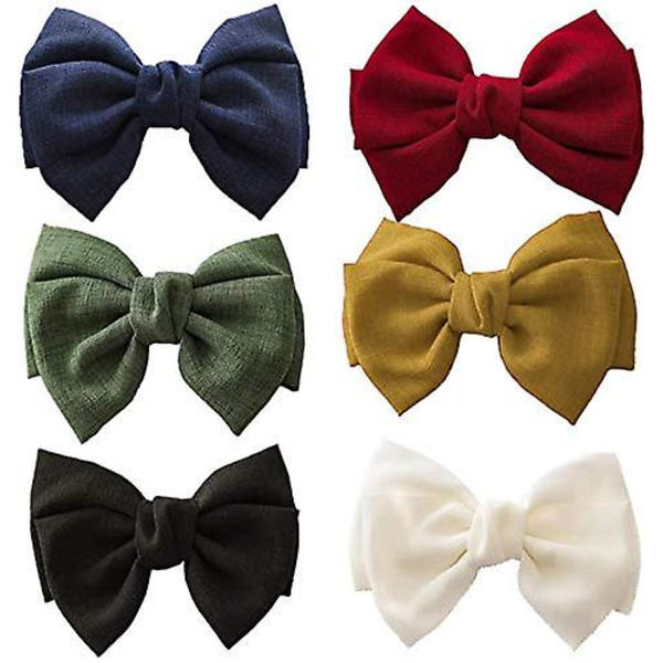 6 stk Store Hårbånd for Kvinner og Jenter - Elegante Hårklipp Hårtilbehør til Bryllup, Fest og Gaver (6 stk)