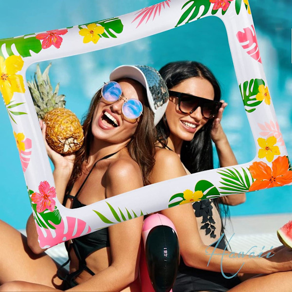 Hawaiiansk Fotoboks Rekvisit Sæt - Fotoramme med Selfie Rekvisitter til Sommerfester