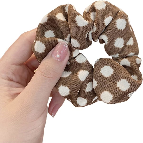 Leopardikuvioiset hiusdonitsit, eläinkuvioiset donitsit, 3 kpl poninhäntäpidikkeitä Brown  White dot