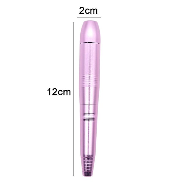 Elektrisk nagelborrmaskin-set, bärbar elektrisk nagelfilset för akrylgelnaglar, manikyrpedikyrverktyg med nagelborrbitar slipband Dus pink suit