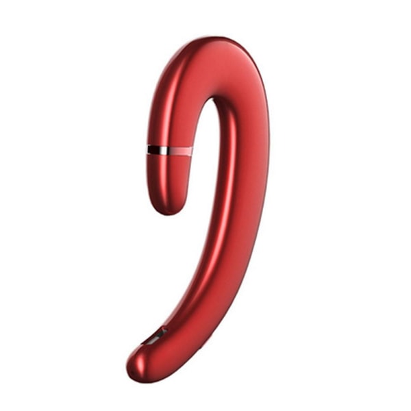 Ørekrok Bluetooth Trådløse Hodetelefoner, ikke Øreplugg Headset Med Mikrofon, Enkelt Øre Støyreduserende Øretelefoner Smertefri Bruk Med Ørepropper Red