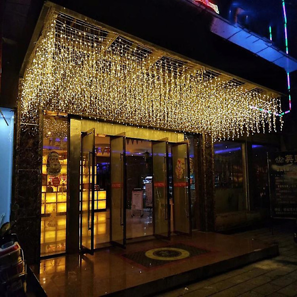 Led fönstergardin ljusslinga, inomhus utomhus bröllopsfest dekoration Warm white 5*0.4
