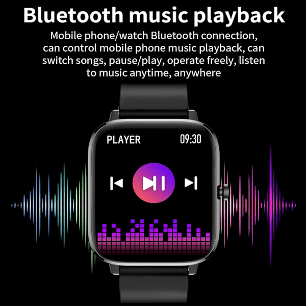 Smartklocka Telefon 1,7 Tum Fitnessklocka Personlig Skärm Sportklocka Musikstyrning *Fitness Tracker Stegräknare Hjärtfrekvens Prognos