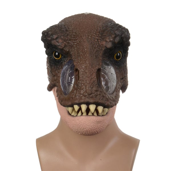 Dinosaurie Mask Med Öppningsbar Käke Dominion Tyrannosaurus Rex Chomp N Roar Mask Kostym Dinosaurie Huvudbonad Leksak Brown