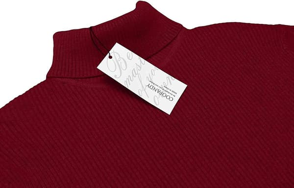 Herre Gensere Høyhals Kabelstrikket Genser Slim Fit Pullover Sweater