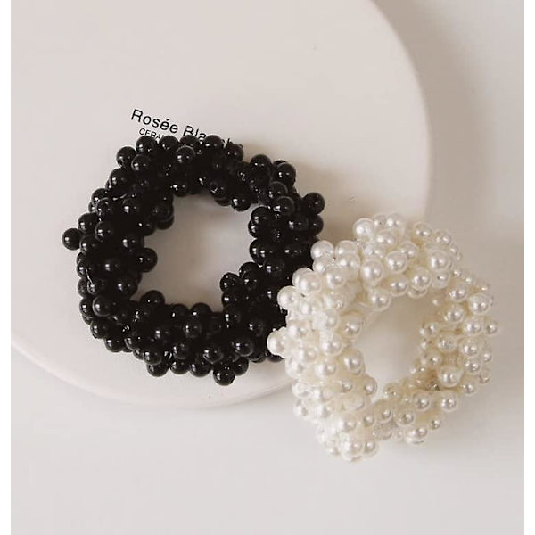 6 st kristallhårband elastiska hårscrunchies pärlhårrep pärlhårband Color B