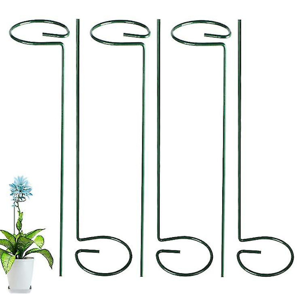 6-pack växtstöd för blommor, metallstöd för enstaka stjälkar, trädgårdsstöd för amaryllis, orkidé, lilja, ros, tomater, mörkgrönt