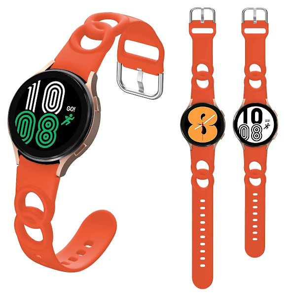 20mm Kellonranneke Galaxy Watch4/Watch5/Watch6 40mm 44mm/Watch6 Classic 43mm 47mm/Watch 5 Pro 45mm -kelloille Orange